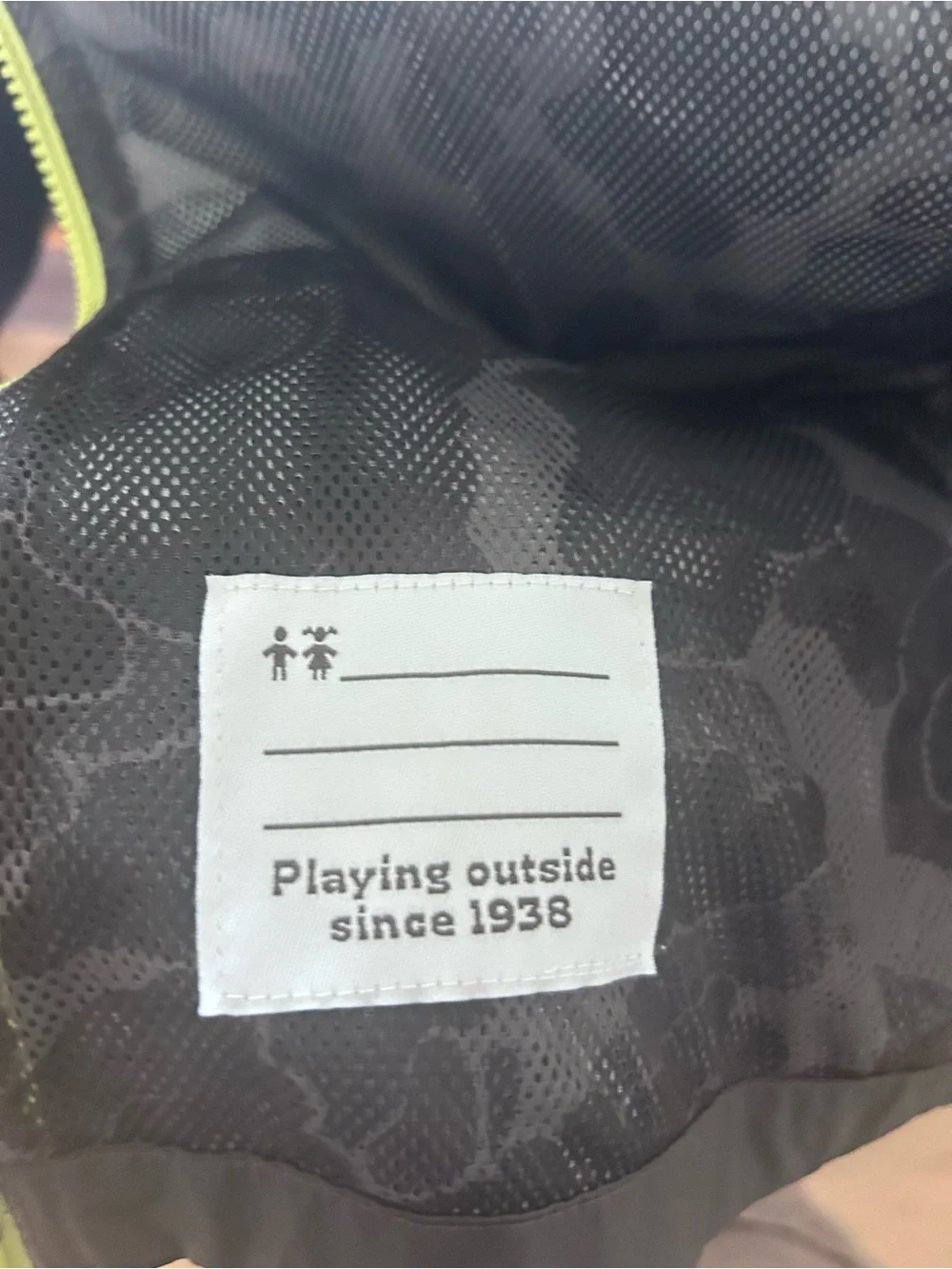 Columbia Kids Black Rain Jacket with Neon Yellow Accents